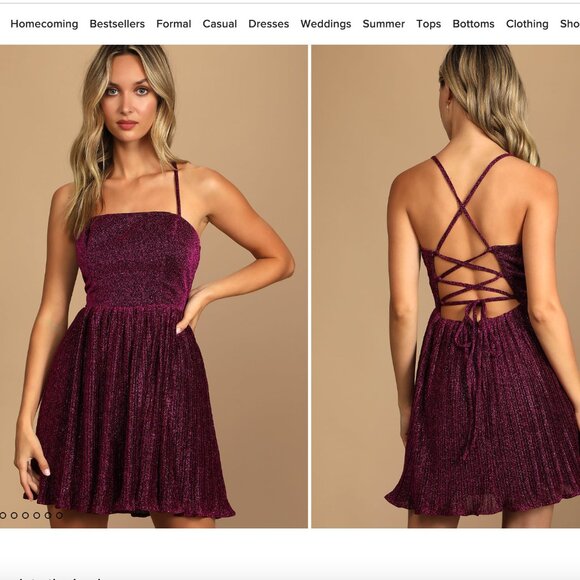 Lulus Dresses & Skirts - NWOT Lulus Magenta Glitter Mini Dress